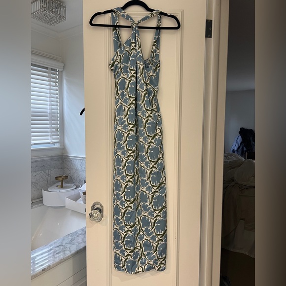 Commense Blue and White Patterned Maxi Dress - Picture 3 of 3
